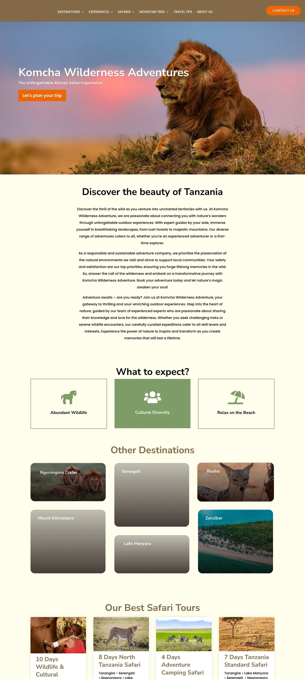 Komcha Adventure website design by Spike