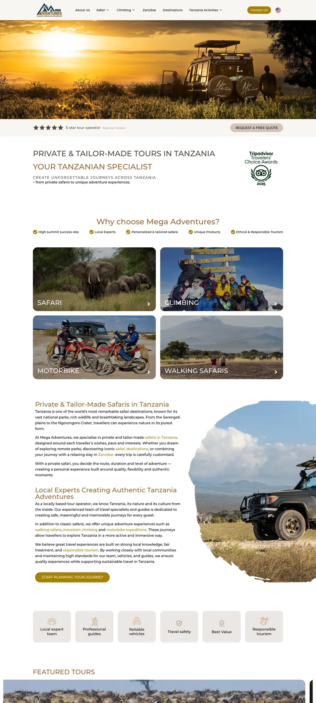 Mega Adventures website design by Spike