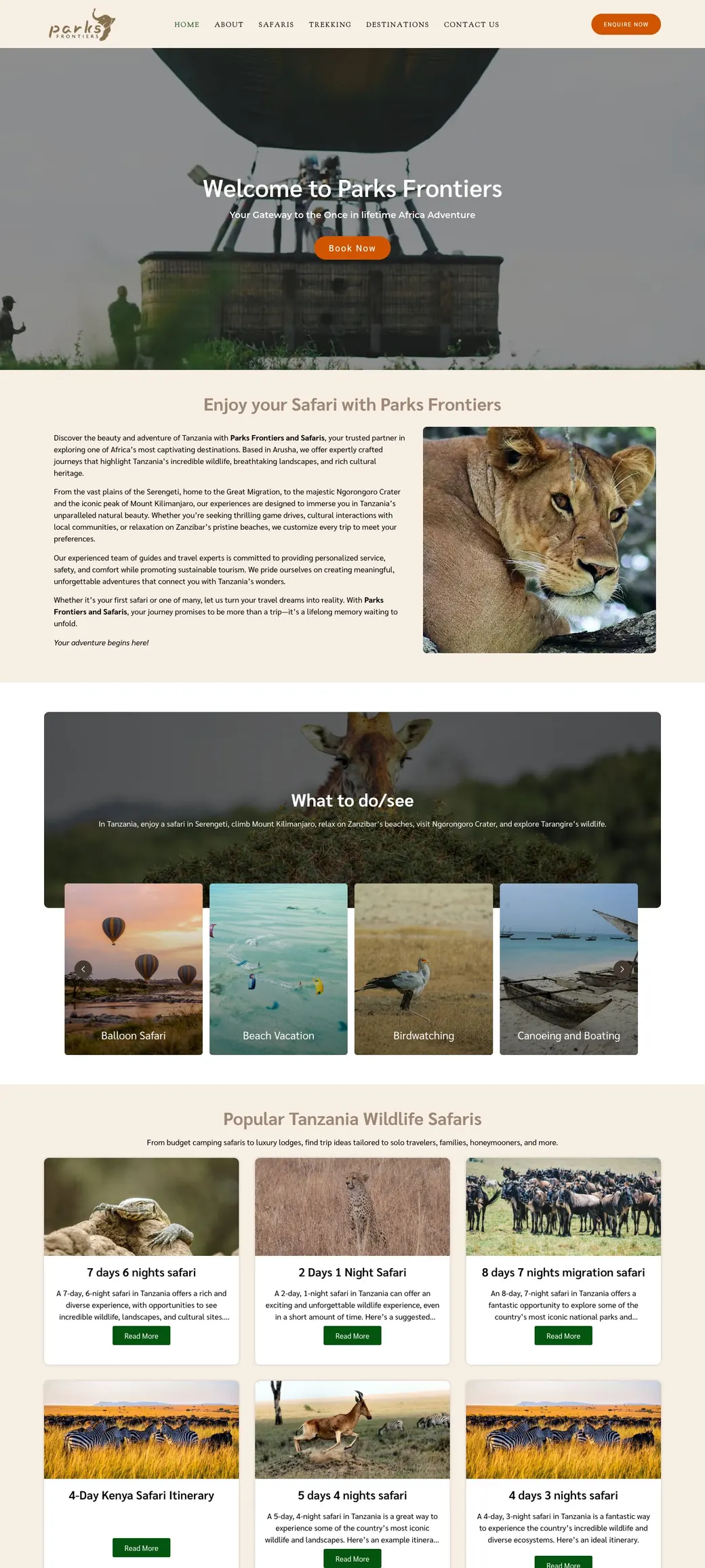 Parks Frontiers website design by Spike