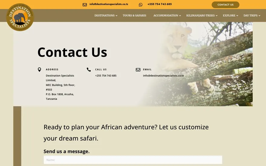 Destination Specialists: Contact us