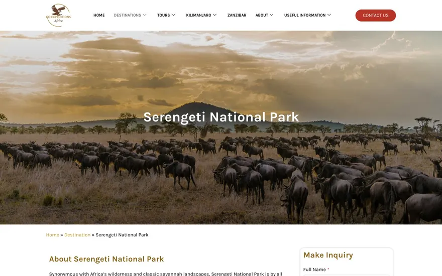 Go Expeditions Africa: Serengeti National Park