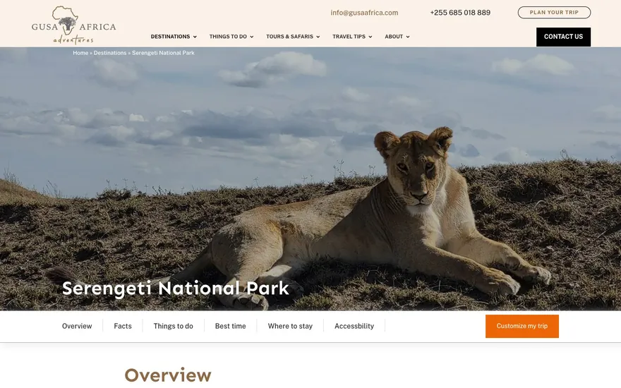 Gusa Africa: Serengeti National Park