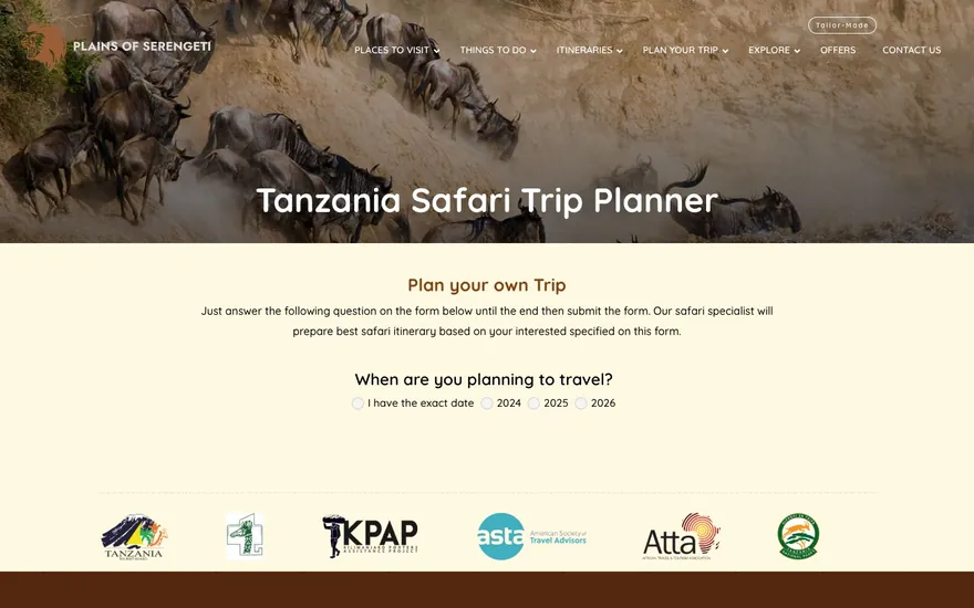Plains of Serengeti: Trip planner