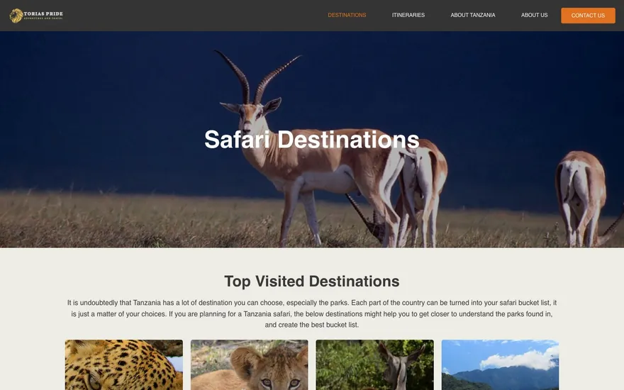 Toria's Pride: Safari destinations