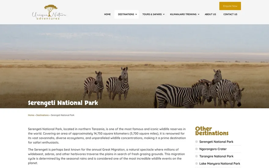 Unique Nature Adventures: Serengeti National Park